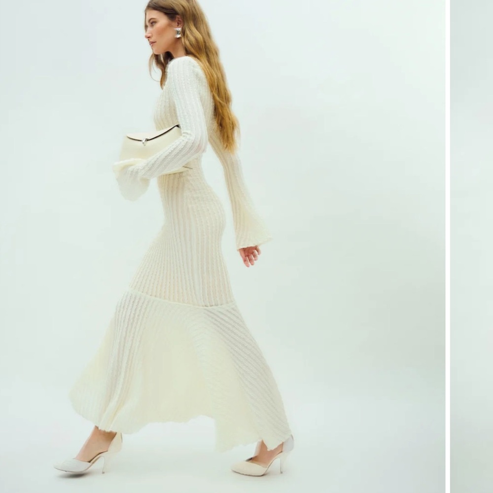 NWT Reformation Cream Textured Sleeveless Dress